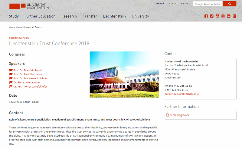 Liechtenstein Trust Conference 2018